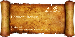 Locher Benke névjegykártya